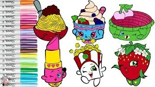 Shopkins Coloring Book Compilation Lippy Lips Shy Pie Cherry Pie Poppy Corn Strawberry Kiss