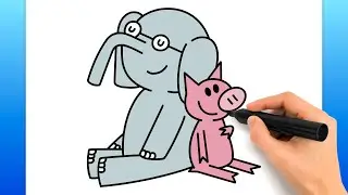 How To Draw Elephant And Piggie (Easy Drawing Tutorial)