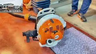 背負ったまま始動できる　STIHL BR 450 C-E 　背負い式ブロワ　雪飛ばしにも使えるよ