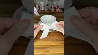 DIY Napkin bow 🎀 #easydiy #easycraft #teatime #napkinfolding #bow #galentines #valentines #shorts