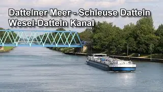 Binnenschiffe am Dattelner Meer - Schleuse im Wesel-Datteln Kanal