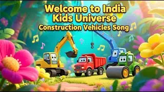 Busy Construction Vehicles 🚜 | Kids Learning Song | India Kids Universe