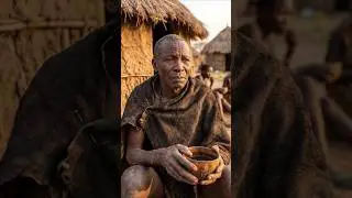 Heartbroken 😭 Hadzabe Elder in Evening Light  #realwildcooking #tribalcooking #shorts