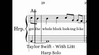 Taylor Swift - Wi$h Li$t Harp Solo Musical Notes