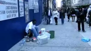 Crazy New York Street Drummer. Best Out There