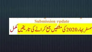 AIOU B A, B.S DIMLOMA AND ALL POST GRADUATE LEVEL SPRING 2020 ASSIGNMENTS SUBMISSION SCHEDULE