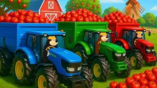 Farmer HardWorking 🚜🍎 | Harvesting Apples & Juice Factory Canning | Real Animation