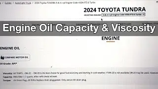2024 Toyota Tundra Engine Oil Capacity Viscosity Oil Drain Plug Torque Specifications / how much oil