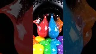 Crushing Slime Under Tires | Most Satisfying ASMR Compilation#ASMR #TireCrushing #SlimeSquish