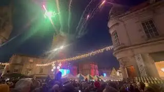 Cirencester Capital of the Cotswolds ..Christmas Lights Turn on with Fireworks 