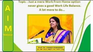 Work From home & Work life Balance | Excellent Speech | Dr. Ushaa Eswaran - CEO of Seek|