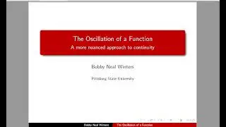 Analysis Lecture 30: Oscillation of a function