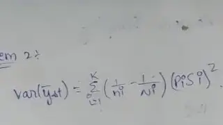 Variance of Sample mean in Stratified random sampling