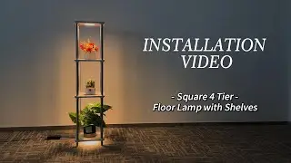 Square 4 tier Floor Lamp With Shelves INSTALLATION VIDEO