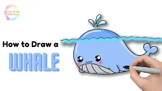 How to Draw a Big Blue Whale | How to Draw a Blue Whale for Beginners | Drawing Cute Blue Whale Easy