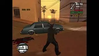 GTA:San Andreas - CJ's gang rampage with shotgun in LS + professional 6 star escape
