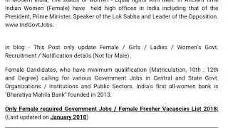female government jobs 2018