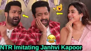 Jr NTR Imitating Janhvi Kapoor at Devara Movie Promotions | JR NTR Hilarious Fun With Janhvi Kapoor