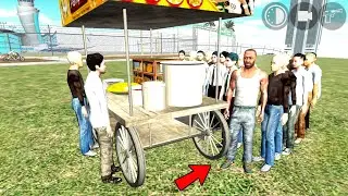 Franklin is Standing in Front of a Pani Puri Stall to Eat Pani Puri in Indian Bike Driving 3D 