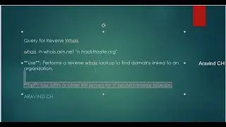 Query for Reverse Whois  Lesson 15