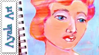 SKETCHBOOK Page Ideas - ❣️- Painting a face with Acrylic 29 Faces