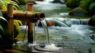 relaxing lullaby splash of water and piano