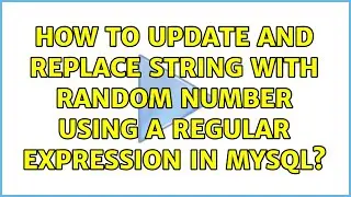 How to update and replace string with random number using a regular expression in MySQL?