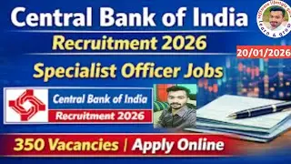 Central Bank of India SO Recruitment 2026 | 350 Specialist Officer Jobs | Apply Online Telugu