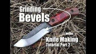 Knife Making tutorial Part 2 How to Grind Rough Bevels by Berg Knife Making