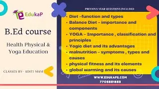 Health physical & yoga education important questions | MDU | CRSU |KUK | B.ed 2nd yr |