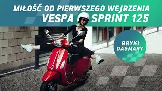 Vespa 125 Sprint, sexy Włoszka okręca wok&oacute;ł manetki. Pierwszy raz na jednośladzie w Brykach Dagmary