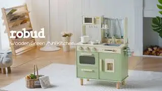 ROBUD Wooden Pretend Play Kitchen Set for Kids WCF58