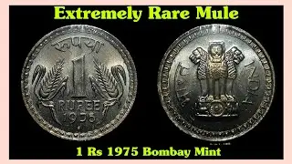 X-Rare 1 Rs 1975 B Mule | Rare 5 Rs Kamraj Bombay | BUNC Coins For Sale