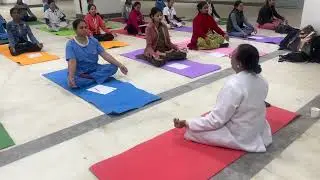 TTC student conducting Yoga Session