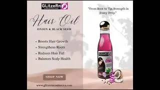 🌿 Glitzern Onion & Black Seed Hair Oil ✨#GlitzernCosmetics #OnionHairOil #BlackSeedHairOil