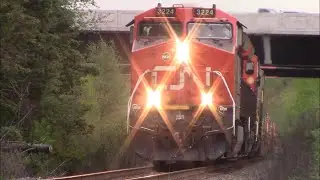 Short and Fast! CN 100 Gevo Leads Stack Train CN 120 near Enfield, NS approaching Sandy Cove