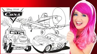 Coloring Cars 3 Lightning McQueen, Miss Fritter & Planes Coloring Pages | Prismacolor Pencils