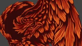 Phoenix in Fire | Complete Art Process Using Volcano Colors 