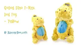 GoDog Dino T-Rex Dog Toy - Yellow