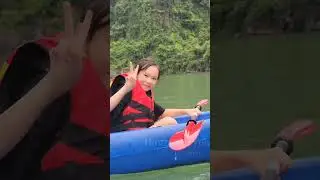 Kayaking in Halong Bay with my kids and new friends&mdash;unforgettable moments!🥰