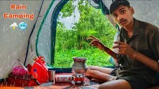 Jungle Camping and Cooking in The Rain 😨⛈️ | Cozy Tent Cooking 🍲🔥 | Ram Mp Camping
