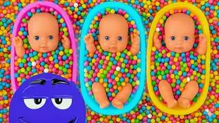 12 Minutes Satisfying with Full of 3 Rainbow BathTubs Candy with M&M's & Magic Slime Cutting Video