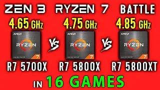 Ryzen 7 5700X vs Ryzen 7 5800X vs Ryzen 7 5800XT - 16 Games | R7 5700x vs R7 5800x vs R7 5800XT