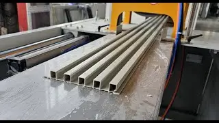 WPC louver panel extrusion machine WPC wall panel machine  full process with offline lamination