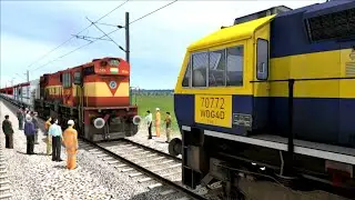 WDM3D Rajdhani Express Loco Failed Rescue by GY WDG4D | Indian Train Simulator 2020 Indian Railways