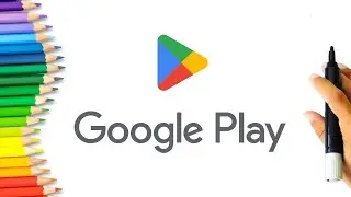 Drawing Google Play symbol | Logo drawing with watercolor