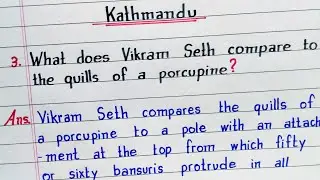 What does Vikram Seth compare to the quills of a porcupine | Kathmandu | Class 9 | Chapter 10 NCERT