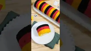 Deutschland-Kuchen als Biskuitrolle 🇩🇪⚽️ #rezept #droetker #em2024