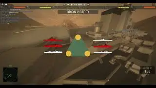 Pummeling an Antares battleship Roblox Dead Ahead