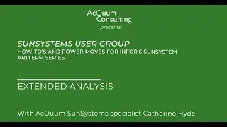Extended Analysis in SunSystems